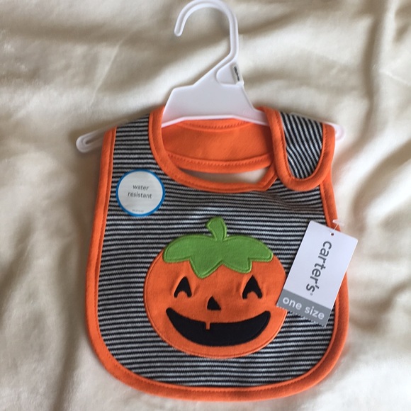 Carter's Other - Carter’s Pumpkin Bib NWT